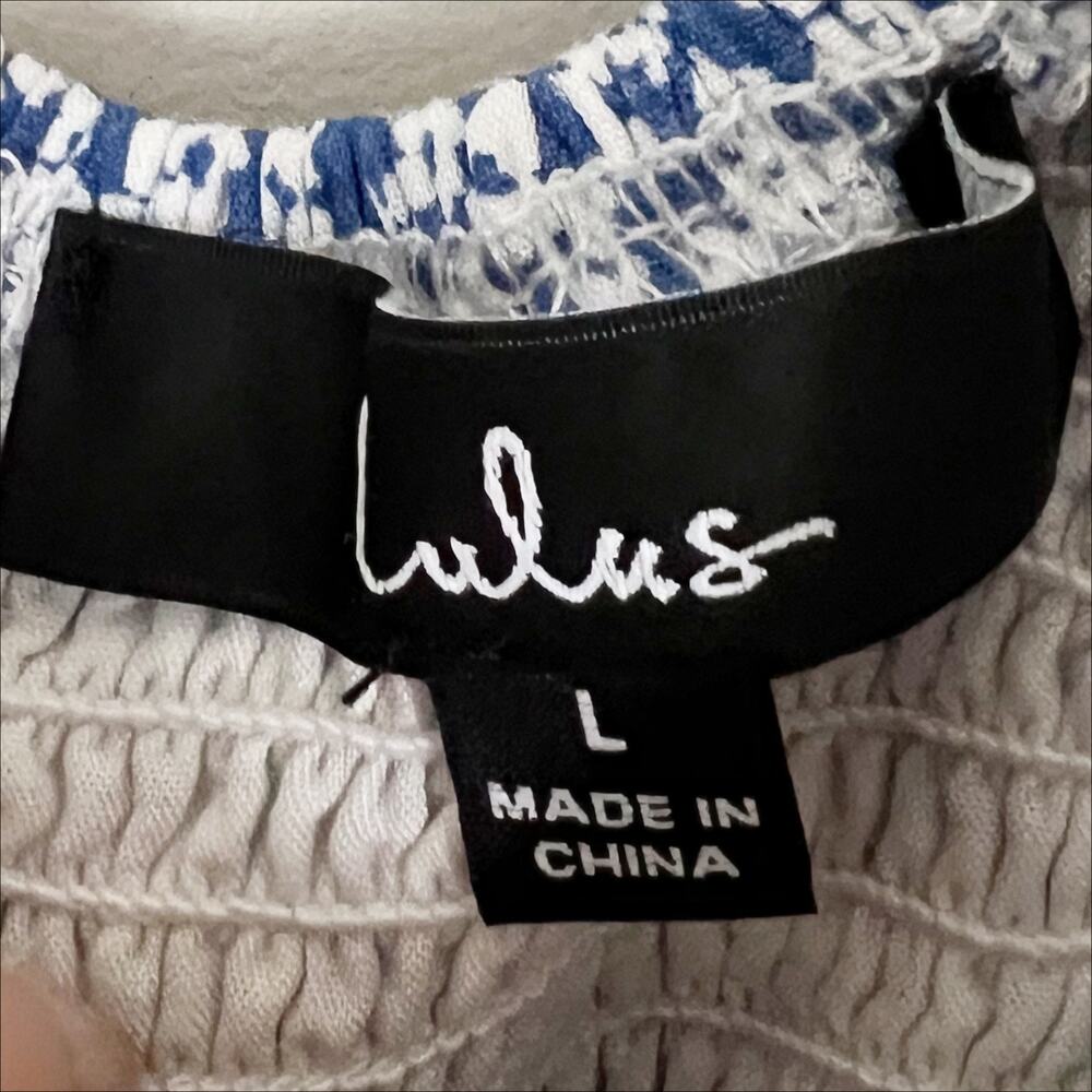 Lulus Afternoon Out Blue Floral Print Long Sleeve Jumpsuit Size Large - Picture 6 of 7